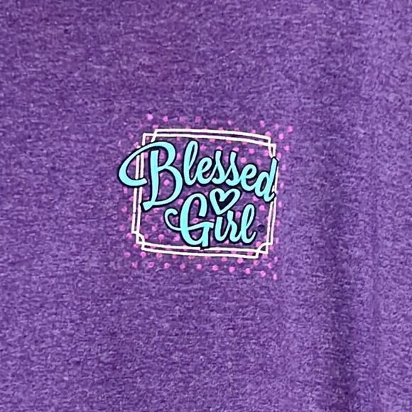 Purple Blessed Girl Blessed Mom Plus Size T-Shirt. Size 2XL. - Picture 4 of 7